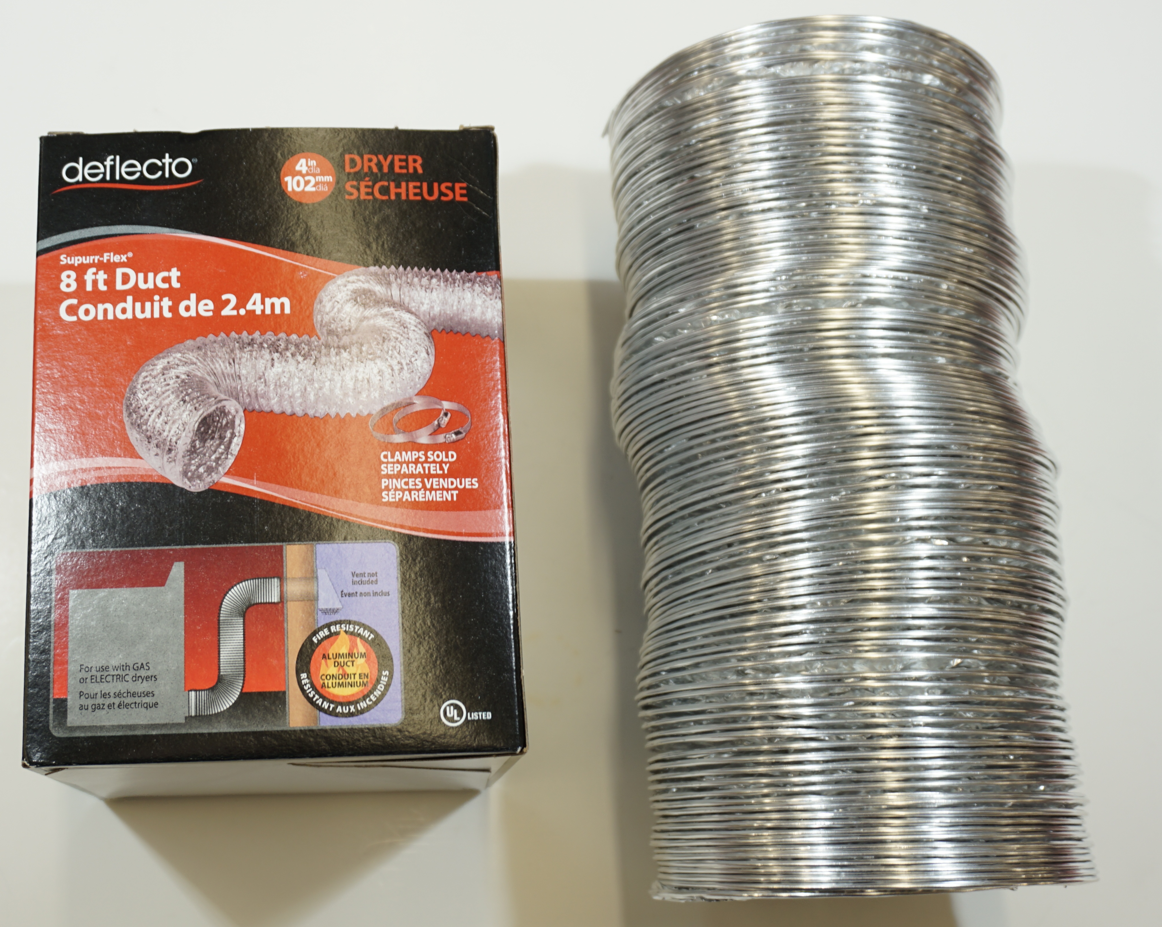 Deflecto SupurrFlex Dryer Vent Duct, 8 foot, F0408B 79916430041 eBay